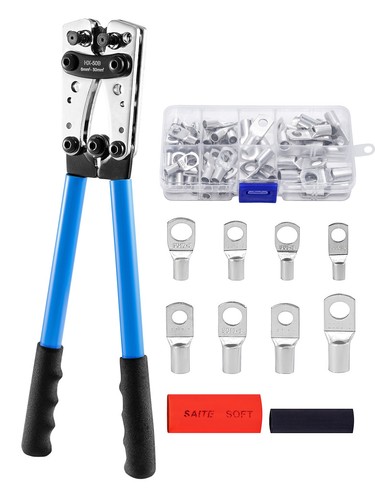 Tubular cable lug crimping