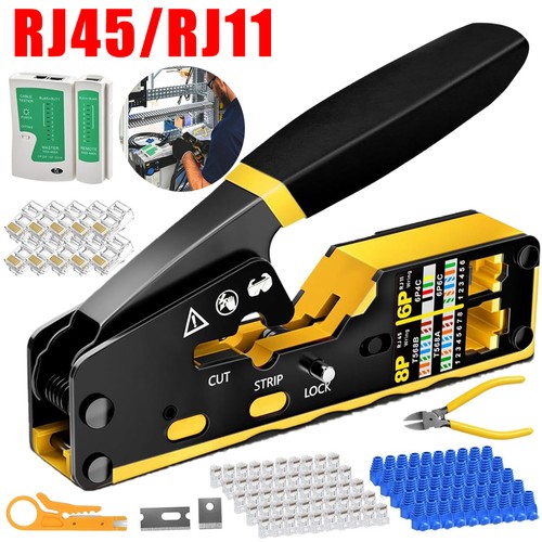 Pass through rj45 crimp - through,