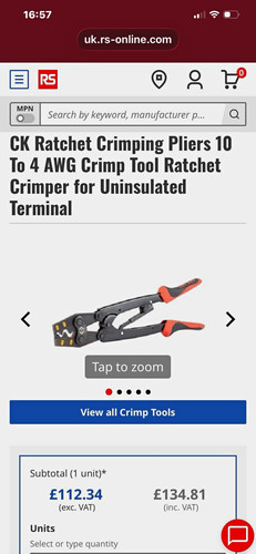Ratchet crimping pliers - c.k,